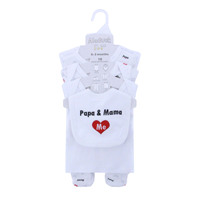 Ensemble cadeau nouveau-né en coton imprimé pour bébé, barboteuse et grenouillère unisexe avec traitement adoucissant pour bébés d'un mois – Vente en gros