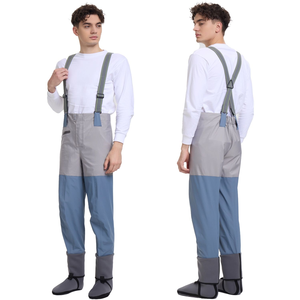 Wader <span class=keywords><strong>de</strong></span> chasse en tissu respirant 3 plis personnalisé nouveau style <span class=keywords><strong>de</strong></span> Wader <span class=keywords><strong>de</strong></span> hanche léger imperméable pêche à la mouche hommes Waders <span class=keywords><strong>de</strong></span> taille - Product Image 4