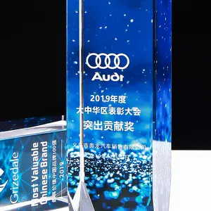 Trofeo di cristallo d'onore stampabile a colori personalizzabile di fascia alta collezione di premi per eventi creativi souvenir decorazione della casa trofeo