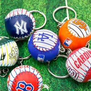 Großhandel benutzer definierte MLB Baseball Schlüssel bund Anhänger New York Yankees NY Anhänger LA Dodgers kugelförmigen Rucksack Anhänger