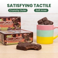 Assortiment de jouets sensoriels en forme de chocolat croustillant simulé, 12 pièces par boîte de présentation, jouets anti-stress à presser emballés individuellement
