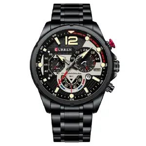 Popular Curren 8395 Men's Wristwatch Business Luxury Steel Band Watch Calendar Multifunctional Glow Men's Watch