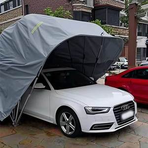 Cochera Portátil Plegable Manual de Acero Inoxidable, Resistente al Agua, con Techo Arqueado y Recubrimiento UV, Diseño <span class=keywords><strong>Moderno</strong></span> y Simple - Product Image 5