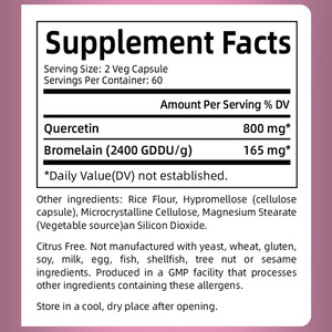 Complément de Quercétine et de Bromélaïne, 120 Capsules Végétales, Soutient un Système Immunitaire Équilibré, Santé Antioxydante et Respiratoire - Product Image 4