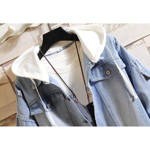 Chaqueta de Mezclilla para Hombre Babyhealthy con Capucha, Estilo Casual, con Botones, Tipo Trucker, con Parches, Resistente al Viento - Product Image 4