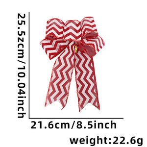 Décorations de Noël : Grands nœuds en ruban de velours rouge de 10 et 12 pouces avec fil métallique pour sapin de Noël, couronne, cadeau, fêtes, vente en gros - Product Image 4