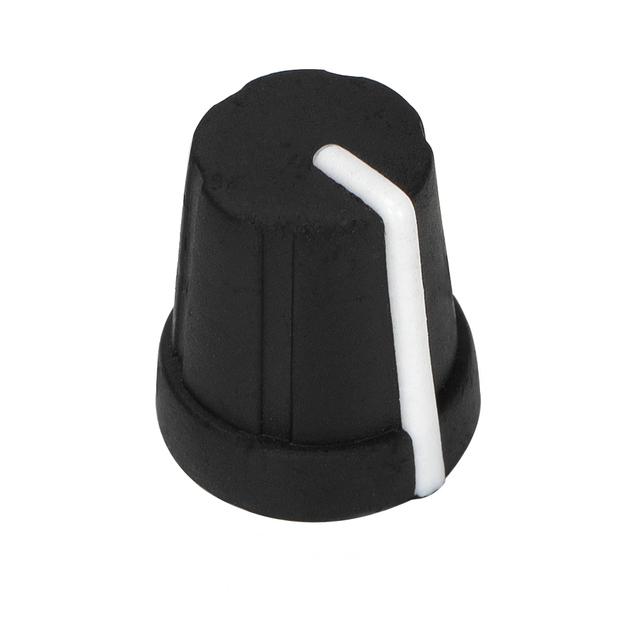 Black Body White Line Knob Volume 18 Teeth Knurl Shaft Colored Volume Knobs Encoder Rubber Rotary Knob For Potentiometer