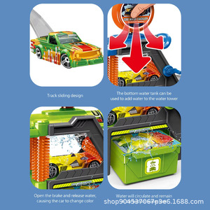 2025 jouets voitures course Parking <span class=keywords><strong>Garage</strong></span> Simulation multifonctionnel changement de couleur alliage Station lavage Parking Lot jouets piste - Product Image 4