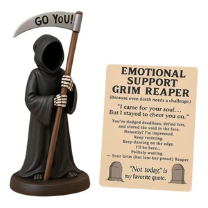 Custom Wholesale Grim Reaper Statue Resin Santa Muerte Sculpture Creative Hell Reaper Figurines for Halloween Decor Novelty Gift