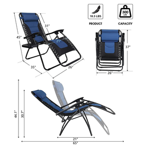 Padded <strong>Zero</strong> <strong>Gravity</strong> Lawn Chair Anti <strong>Gravity</strong> Lounge Chair Adjustable <strong>Recliner</strong> - Product Image 6