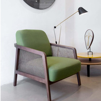 Fauteuil simple en bois massif, style nordique, balcon, dossier en rotin créatif, fauteuil inclinable, design décontracté, meubles de maison