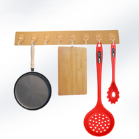 Bailiwang 6 in 1 Gantungan Dinding Stainless Steel Perekat Kuat untuk Kamar Mandi dan Dapur Desain Cetak Tempel