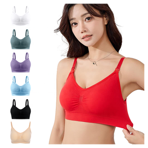 Soutien-Gorge d'Allaitement Double Sans Coutures Post-partum En Gros, avec Coussinets de Poitrine Respirants Amovibles et <span class=keywords><strong>Sous</strong></span>-Vêtements de Maternité 8888# - Product Image 4