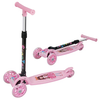 Trottinette pliable pour enfants avec 3 roues lumineuses en PU et musique, trottinette à pousser pour filles et garçons