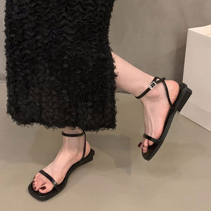 Sandalias de Verano y Primavera a la Moda para Mujer, de Cuero Genuino, Punta Abierta, Diseño con Tiras y Suela de Goma Resistente - Product Image 4