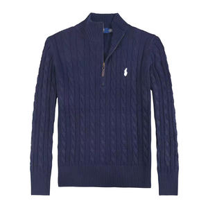 Pull-over de luxe en coton brodé décontracté à quart de zip, <span class=keywords><strong>polo</strong></span> tricoté personnalisé RL Ralphes, pulls pour hommes - Product Image 1