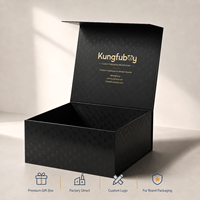 Boîte cadeau rigide noire pliable avec impression de monogramme personnalisée de luxe pour vêtements, t-shirts, sweats à capuche, chaussures, chemises, sacs à main