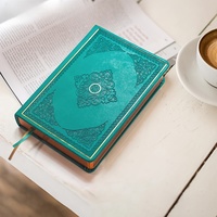 Cuaderno de Cuero PU Térmico con Diseño Floral Vintage, Diario con Dorado Dorado, Regalo Creativo, Colorido, Moderno y de Primera Calidad