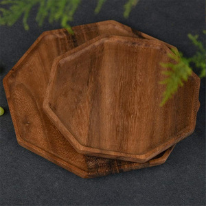 Japanese Style Wooden Octagonal <b>Tray</b> For <b>Tea</b> Coffee Serving Hotel Use - Product Image 4