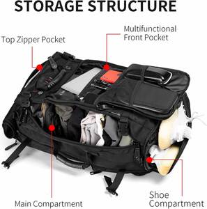 Sac à dos de voyage, de randonnée, de sport et de cyclisme en denim Oxford léger de grande capacité 60L, sac de sport convertible durable - Product Image 6