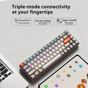 EWEADN G68 RGB trimode Bàn phím di động & chuột Combo PBT Keycaps Kailh màu xanh lá cây văn phòng & chơi game giao diện <span class=keywords><strong>USB</strong></span> mới - Product Image 4