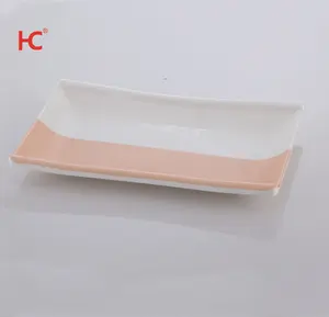 맞춤형 클래식 MS319 깨지지 않는 직사각형 접시 식기 세트 지속 가능한 2 색 도자기 제작 플라스틱