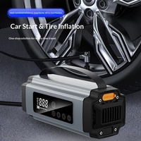Démarreur d'urgence 600A tout-en-un pour voiture avec gonfleur, batterie externe, manomètre de pression des pneus, éclairage et portabilité