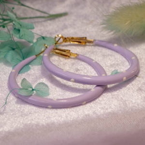 Pendientes de Aro Clásicos de Verano para Mujer, Plateados, con Resina, Diseño de Gota de Aceite, Geométricos, para Fiestas - Product Image 1