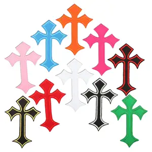 Colorful Custom Fabric Personalized Patch Cross Creative Band-Aid Pattern Embroidered Felt Cloth Cross Patch