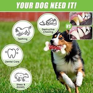 2025 nuevo diseño duradero indestructible hueso de perro juguetes para la dentición Limpieza de dientes de perro sabor a tocino ecológico nailon sostenible - Product Image 3