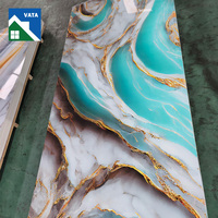 Panneaux muraux en PVC effet marbre brillant et imperméable 1220*2440mm, 3mm, pour hôtels - Nouveauté 2026