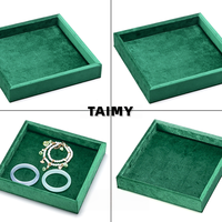 Plateau de rangement pour bijoux en velours carré multicolore en gros, plateau de présentation de bijoux, plateau à bijoux haut de gamme, logo personnalisé, vente en gros