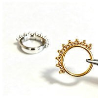 Anneaux de septum en titane ASTM F136, anneaux de nez ronds 16G, boucles d'oreilles à segment articulé en CZ pour tragus, cartilage, hélix, bijoux de piercing corporel