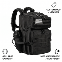 Sac à dos tactique de sport en plein air, imperméable, 45L, 900D, EDC, MOLLE, avec logo personnalisé, faible MOQ