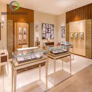Comptoir de présentation de bijoux en verre avec vitrine en bois, design personnalisé pour magasin de bijoux, fourni par les fabricants - Product Image 2