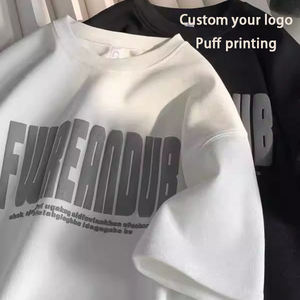 เสื้อยืดคอตตอนโอเวอร์ไซส์ฮิปฮอปพิมพ์ลายนูน 3 มิติแบบสั่งทำ - Product Image 6