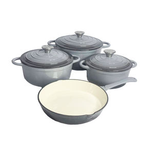 Ensemble de casseroles <span class=keywords><strong>en</strong></span> émail - Combinaison de casserole à soupe, de casserole à lait et de poêle à frire pour une utilisation avec des plaques à <span class=keywords><strong>induction</strong></span> et des cuisinières à flamme nue - Product Image 1