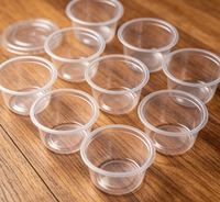 Gobelet transparent multi-capacités avec contour personnalisé pour sauces, condiments et emballages de restauration à emporter
