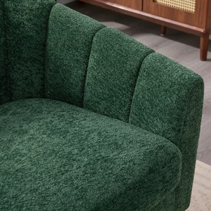 Poltrona da Lettura M Premium <span class=keywords><strong>in</strong></span> Ciniglia, Moderna e Accogliente, con Struttura <span class=keywords><strong>in</strong></span> <span class=keywords><strong>Legno</strong></span> Massello e Gambe <span class=keywords><strong>in</strong></span> Metallo, Produzione di Fabbrica - Product Image 5