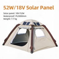 Tente solaire gonflable automatique à panneaux monocristallins avec polyester 210T 120W