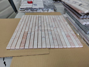 Tấm Gạch Lát Sàn Phòng Tắm Khảm Đá Cẩm Thạch Màu Hồng Chất Lượng Hàng Đầu Trang Trí Nội Thất Khảm Hiện Đại Đánh Bóng 30*30 Cm - Product Image 5