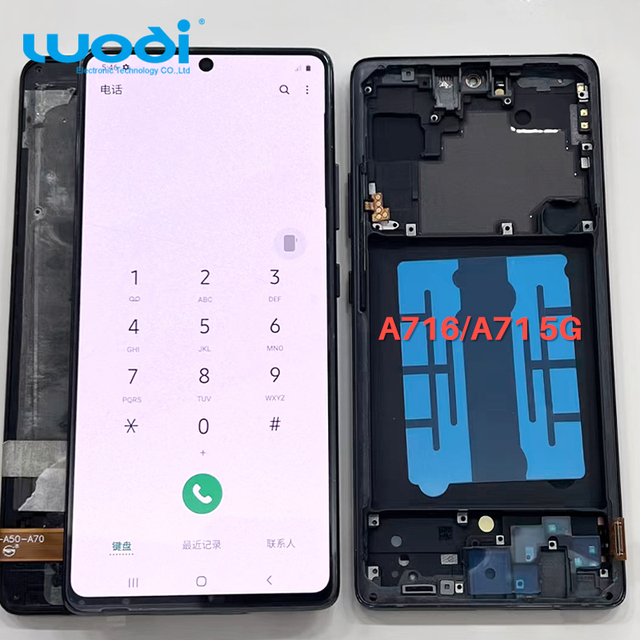 Mobile Phone Spare Part Replacement Touch LCD Original Wholesale for Samsung A71 4G A715 with Frame OLED Display Full HD Screen
