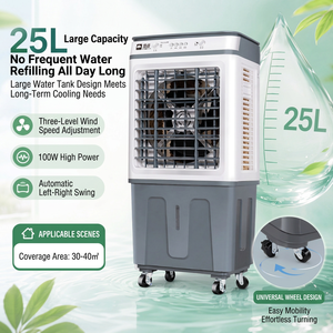 Enfriador de Aire Duradero al por Mayor con Botón Mecánico, 3 Velocidades, 4 Opciones de Viento, Tanque de Agua Desmontable de 25L - Product Image 4