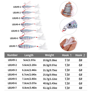 Esche artificiali in metallo <span class=keywords><strong>da</strong></span> 10g-60g per la <span class=keywords><strong>pesca</strong></span> in <span class=keywords><strong>riva</strong></span>, jig luminosi a forma di zebra, esche a cucchiaio in piombo <span class=keywords><strong>con</strong></span> ami assist per la <span class=keywords><strong>pesca</strong></span> in mare - Product Image 2