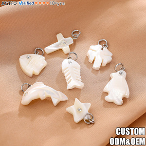 Colgantes de Joyería de Moda, Dijes de Varios Estilos: Pez, Estrella, Cruz, Concha, Colgantes de Acero Inoxidable para Fabricación de Joyería DIY - Product Image 1