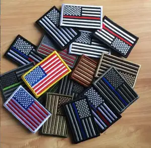 iron on embroidery patch custom garment accessories,glue on backing embroidered patches, USA flag patches