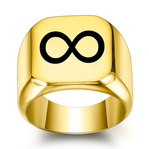 Anillo Europeo Americano Personalizado con Grabado Láser de Manos en Oración, Anillo de Titanio para Mujer, Joyería de Regalo Cuadrangular - Product Image 3