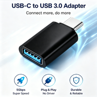 Adaptador USB C a USB 3.0 de 5 Gbps, Convertidor OTG de Aleación de Aluminio, Plug and Play para Teléfono Móvil, MacBook, iPad, Cámara, Laptop