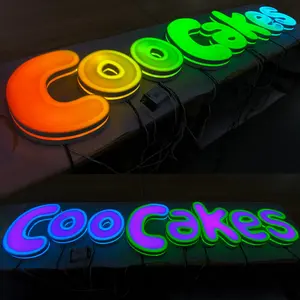 맞춤형 컬러풀 LED 로고 사인 3D 다이내믹 발광 광고 회사용 방수 IP65 실내/실외 사용 - Product Image 5