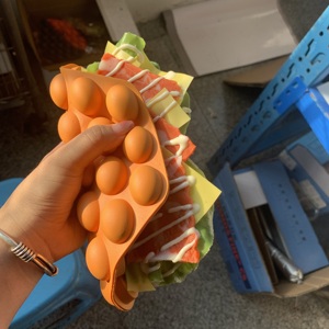 Snacks de Hong Kong con Waffle de Burbujas, Aderezo para Ensalada, Modelo de Comida, Queso, Jamón, Tocino, Lechuga, Sésamo Artificial, Pedido de Muestra - Product Image 3